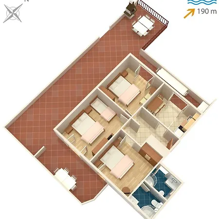 アパート Family Friendly Seaside Slatine, Ciovo - 7584 トロギール